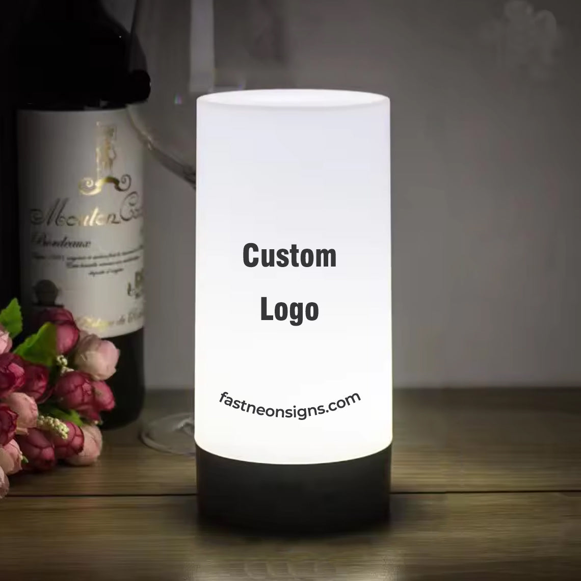 Custom Bar Night Table Lamp Party Rechargeable Rechargeable Table Lamp Promotion Night Lamp with Logo