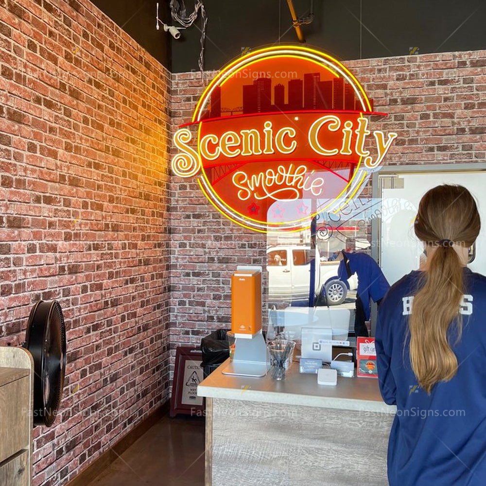 Custom UV Printing Brand Neon Signs, Business Logo Image Neon for Coffee Roaster, Bubble Tea Bar, Juice Bars & Smoothies, Ice Cream Shop