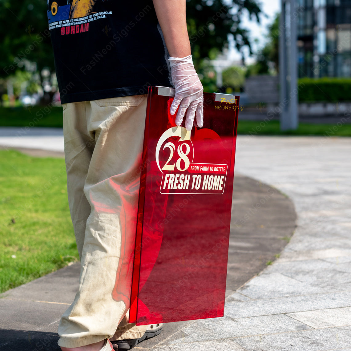 Custom Acrylic A-Frame Business Sign – Colorful Foldable Sidewalk Display with Logo