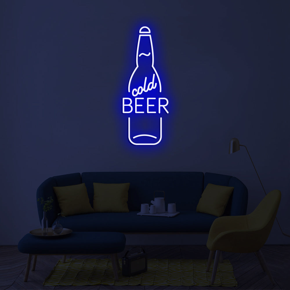 Cold Beer Neon Sign - LED Neon Sign For Gifts, Room Decor, Bar Decor