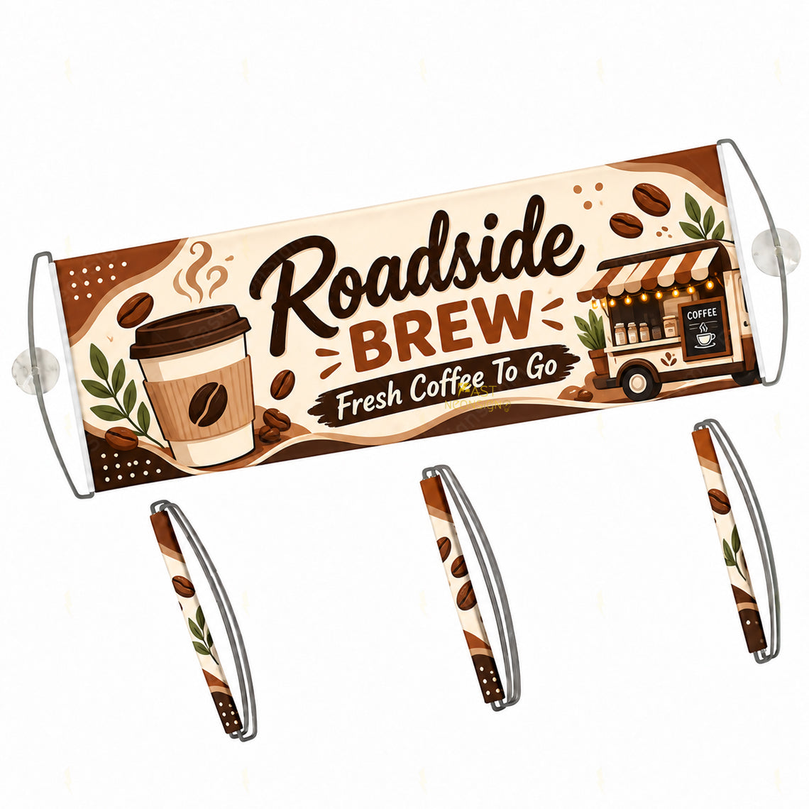 Custom Logo Retractable Handheld Banner – Personalized Pull-Out Advertising Flag for Business Promotions