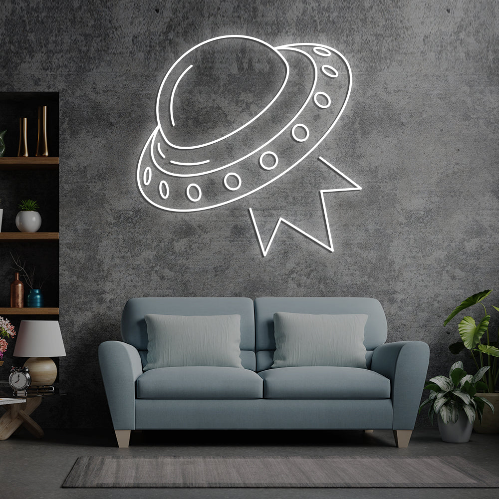 Alien Spacecraft Neon Sign - LED Neon Sign For Gifts, Room Decor