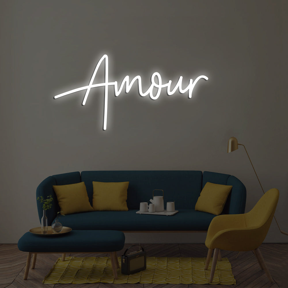 Amour Neon Sign - LED Neon Sign For Gifts, Room Decor