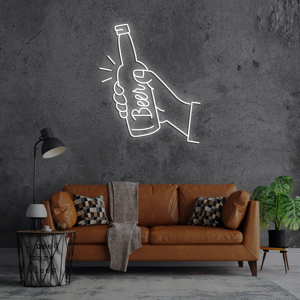 Beer Neon Sign - LED Neon Sign For Gifts, Room Decor