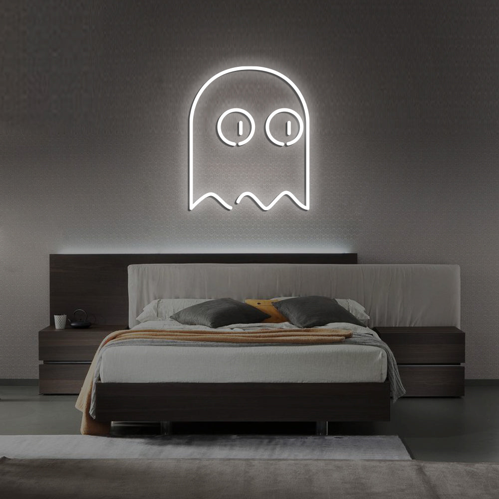 Gamer Ghost Neon Sign - LED Neon Sign For Gifts, Room Decor