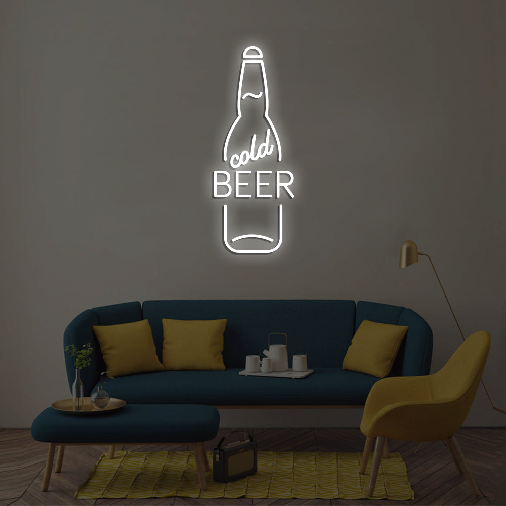Cold Beer Neon Sign - LED Neon Sign For Gifts, Room Decor, Bar Decor
