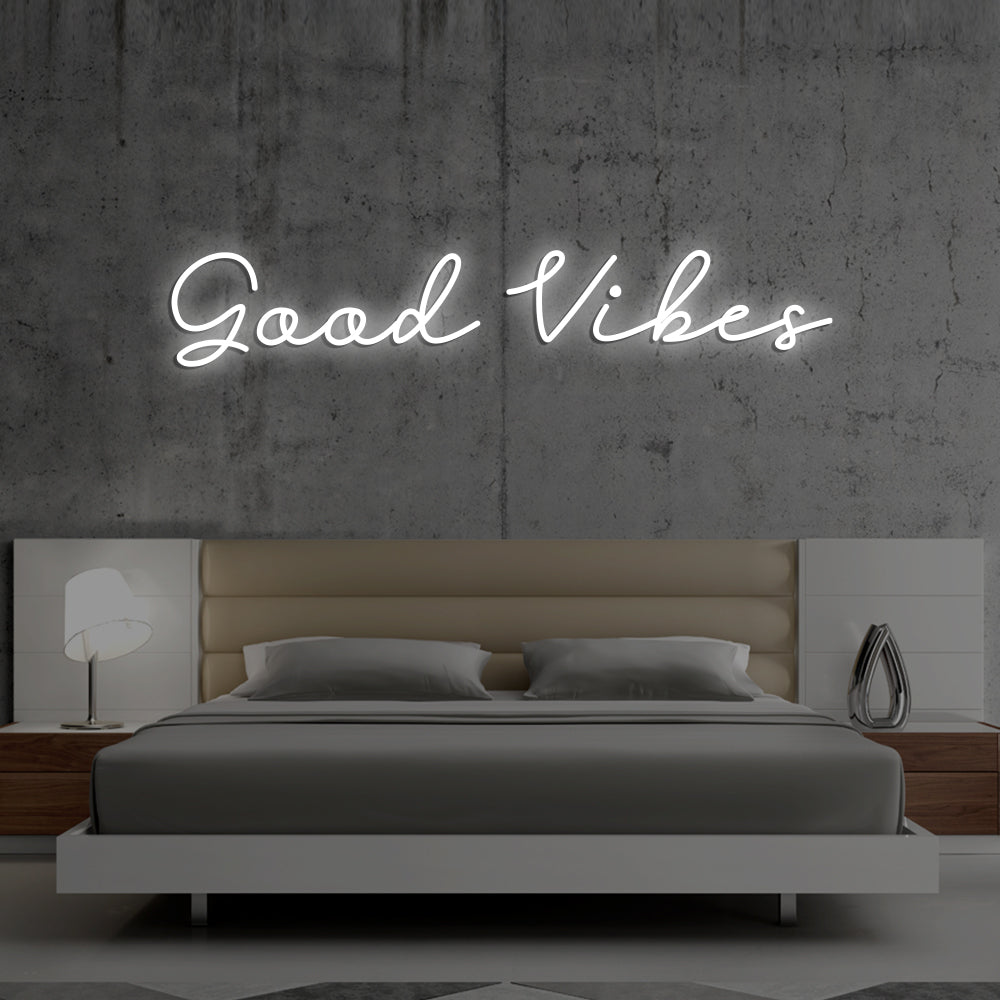 Good Vibes Neon Sign - LED Neon Sign For Gifts, Room Decor