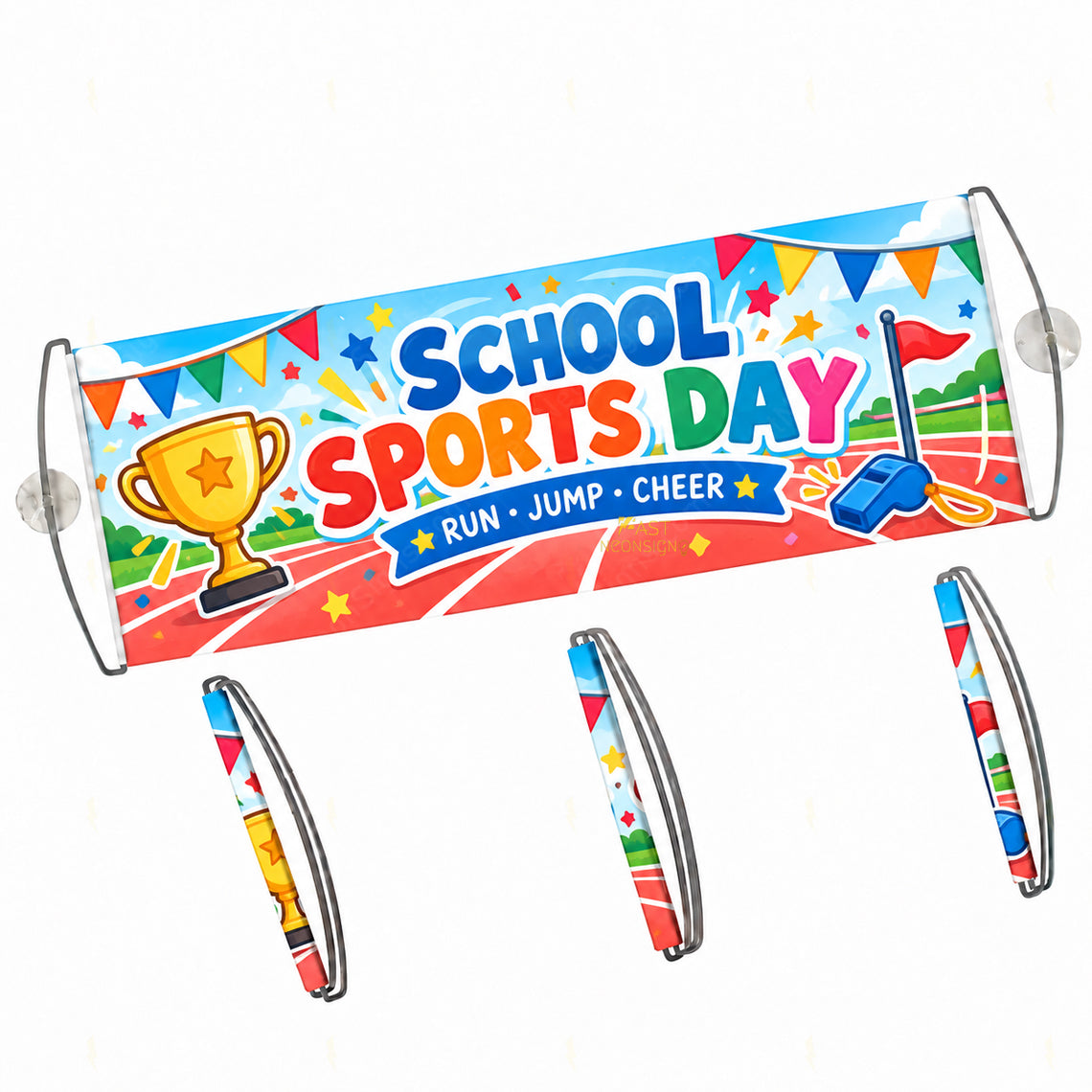 Custom Logo Retractable Handheld Banner – Personalized Pull-Out Advertising Flag for Business Promotions