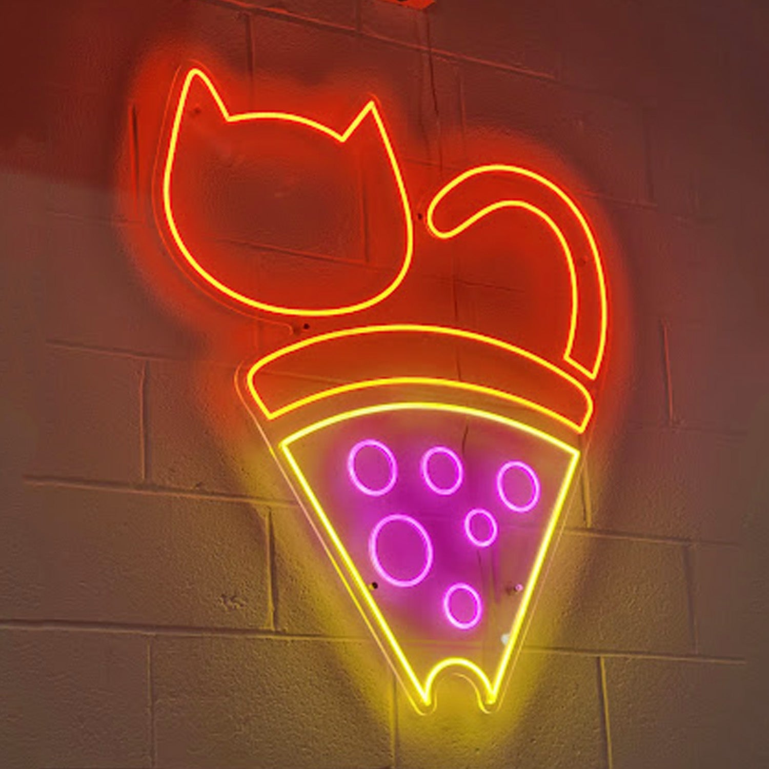 Custom Pizza Logo Neon Signs for Pizza Shop, Restaurant Sign, Food Bar, Business Brand