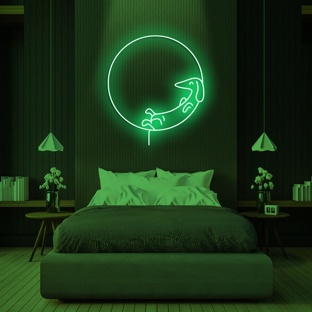 Dog Chilling Neon Sign - LED Neon Sign For Gifts, Room Decor