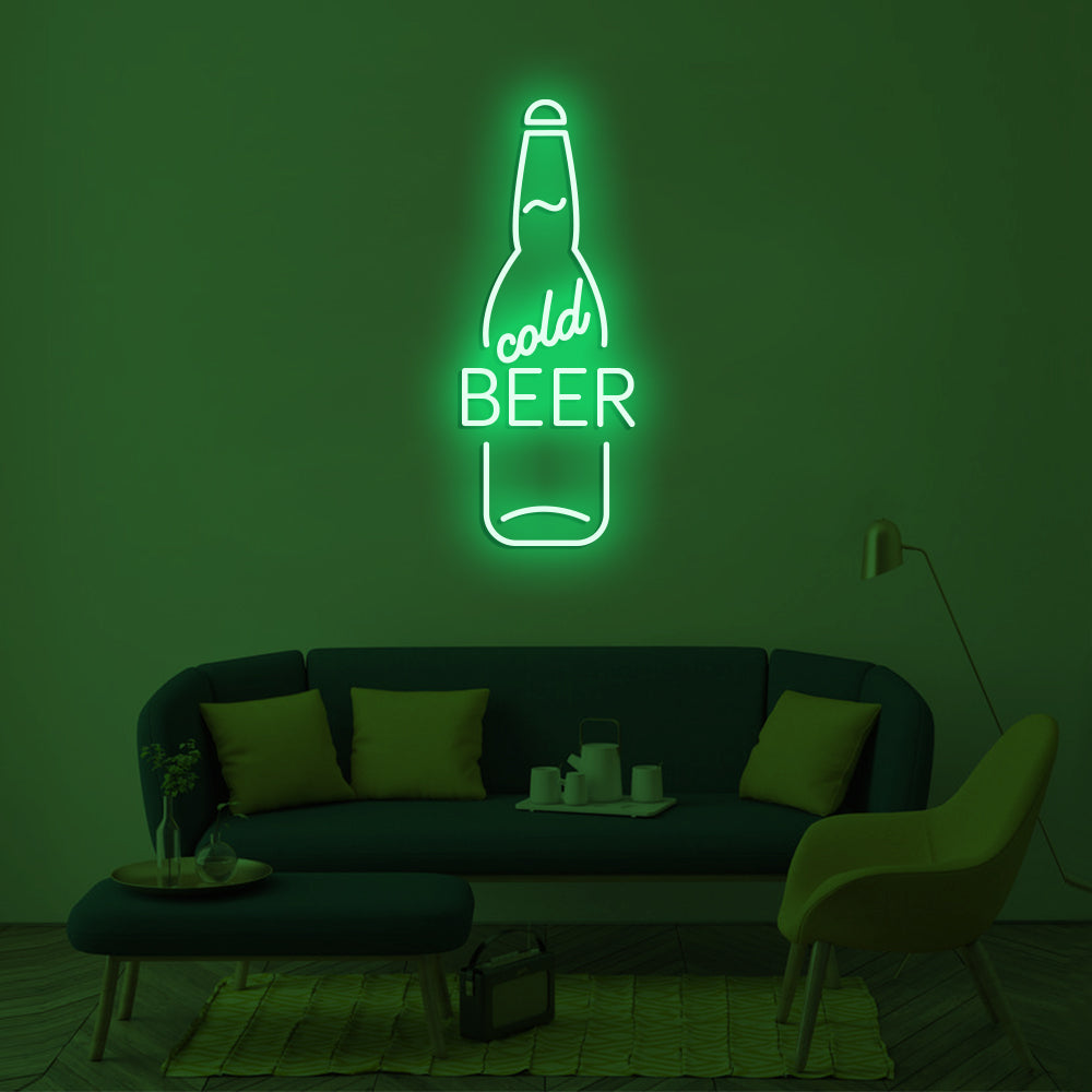 Cold Beer Neon Sign - LED Neon Sign For Gifts, Room Decor, Bar Decor
