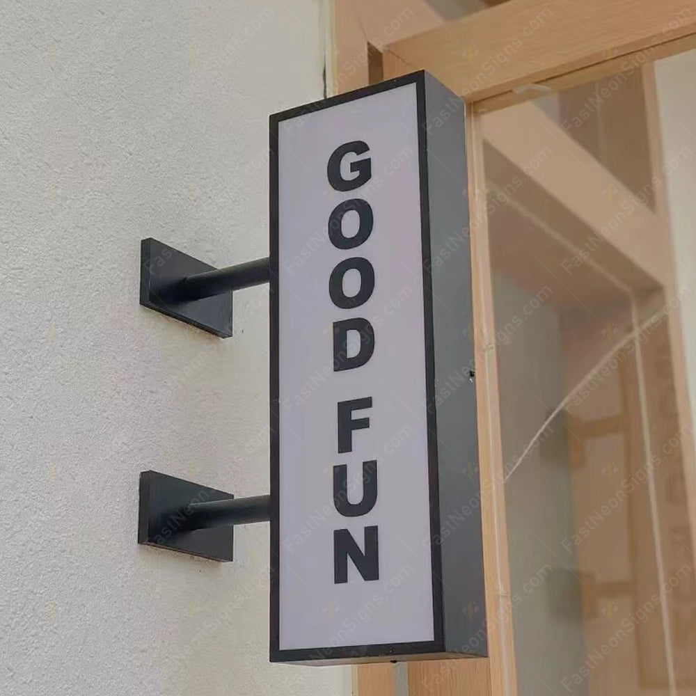 Custom Hanging LED Light Box Sign for Storefront – Illuminated Advertising Sign for Shops & Cafés