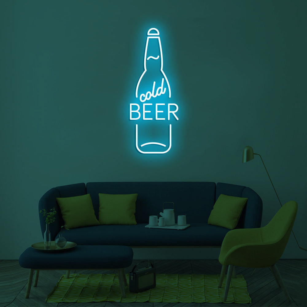Cold Beer Neon Sign - LED Neon Sign For Gifts, Room Decor, Bar Decor