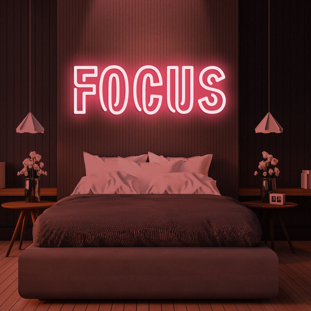 Focus Neon Sign - LED Neon Sign For Gifts, Room Decor