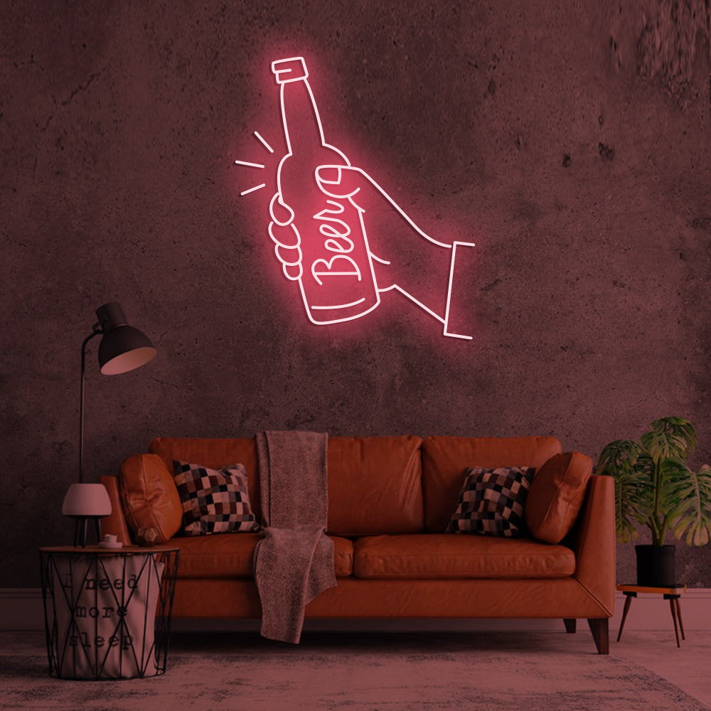 Beer Neon Sign - LED Neon Sign For Gifts, Room Decor