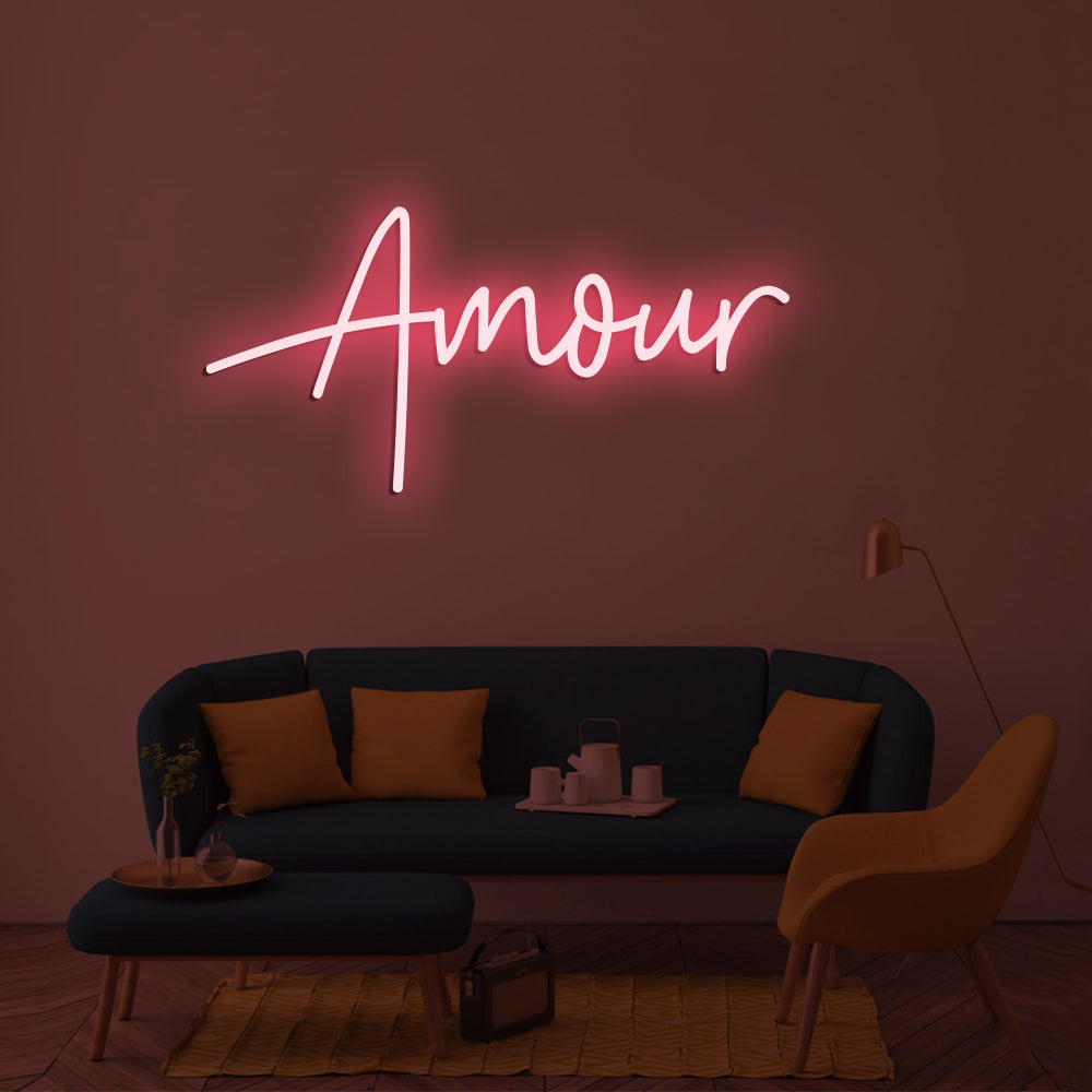 Amour Neon Sign - LED Neon Sign For Gifts, Room Decor