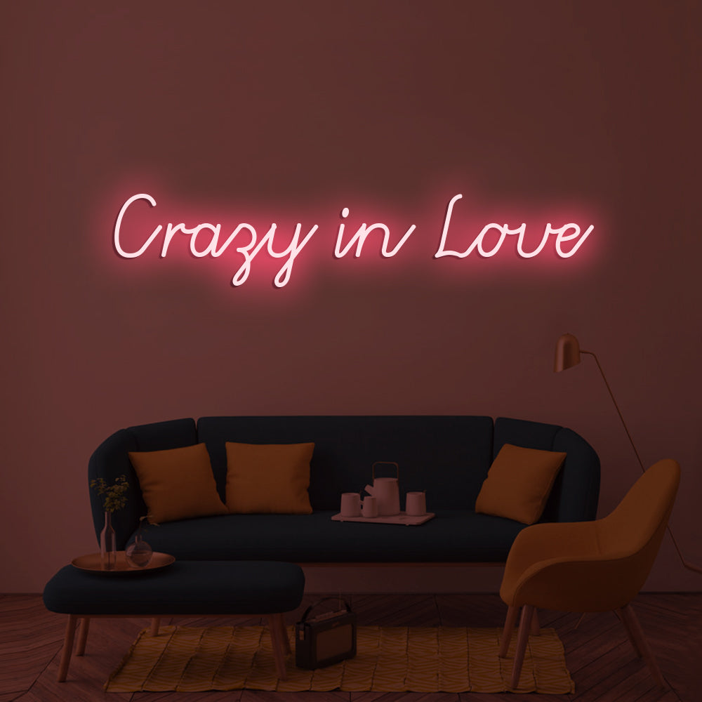 Crazy In LoveNeon Sign - LED Neon Sign For Gifts, Room Decor, Wedding Decor