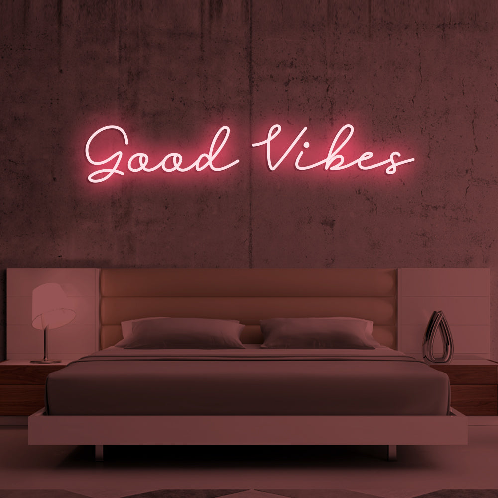 Good Vibes Neon Sign - LED Neon Sign For Gifts, Room Decor