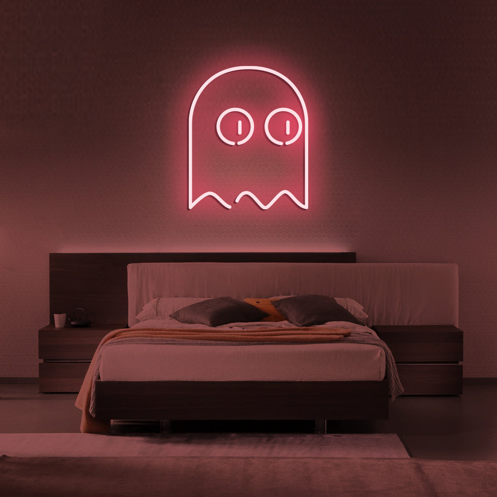 Gamer Ghost Neon Sign - LED Neon Sign For Gifts, Room Decor
