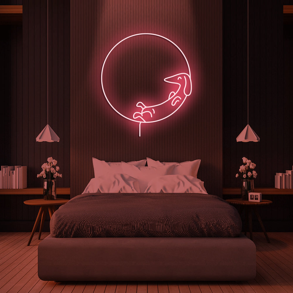 Dog Chilling Neon Sign - LED Neon Sign For Gifts, Room Decor