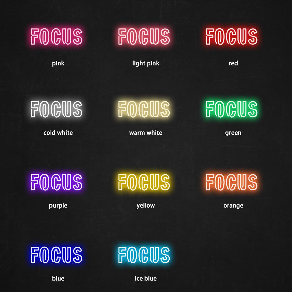 Focus Neon Sign - LED Neon Sign For Gifts, Room Decor