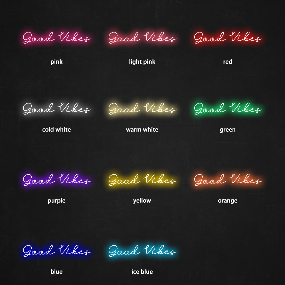 Good Vibes Neon Sign - LED Neon Sign For Gifts, Room Decor