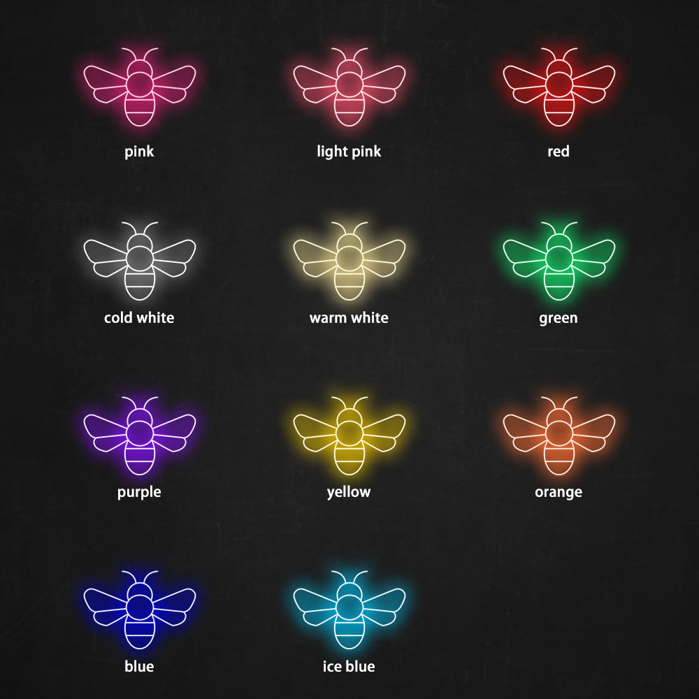 Bee Neon Sign - LED Neon Sign For Gifts, Room Decor
