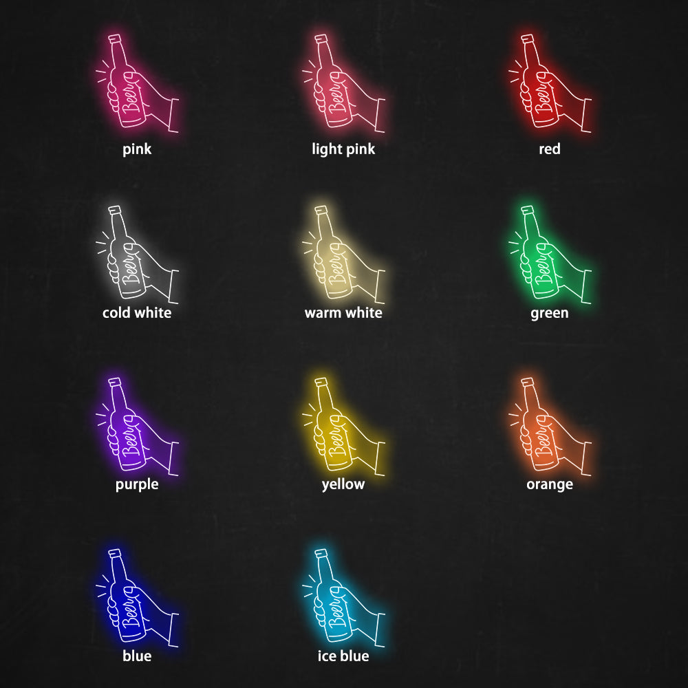 Beer Neon Sign - LED Neon Sign For Gifts, Room Decor