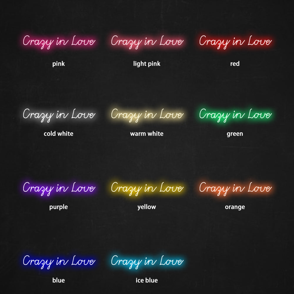 Crazy In LoveNeon Sign - LED Neon Sign For Gifts, Room Decor, Wedding Decor