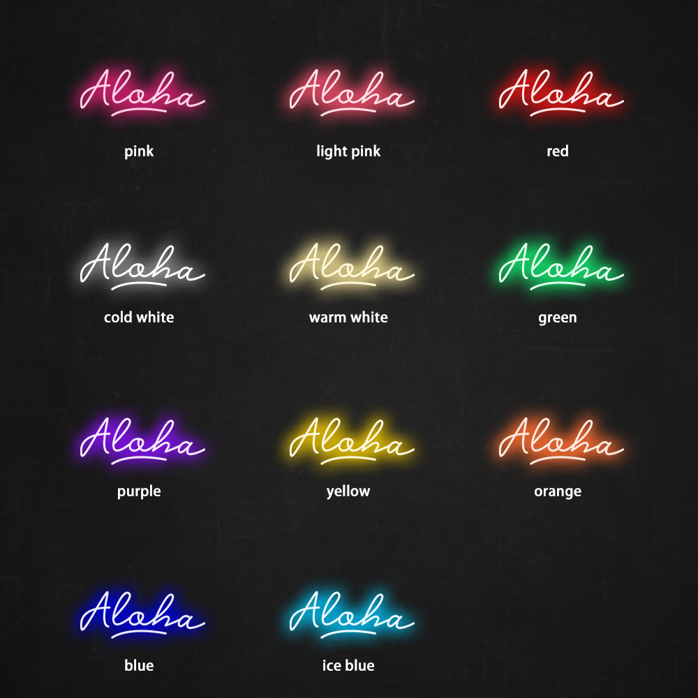 Aloha Neon Sign - LED Neon Sign For Gifts, Room Decor