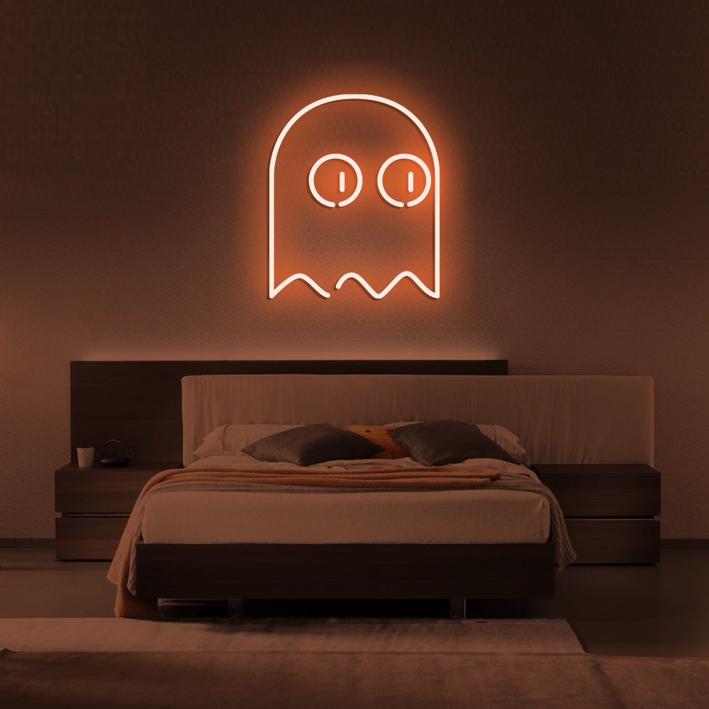 Gamer Ghost Neon Sign - LED Neon Sign For Gifts, Room Decor