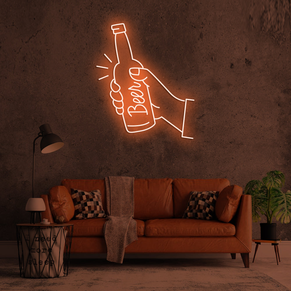 Beer Neon Sign - LED Neon Sign For Gifts, Room Decor