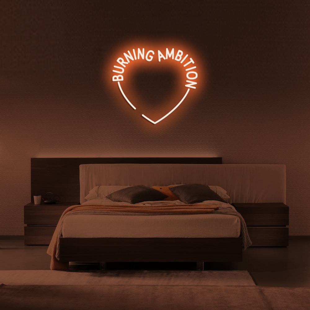 Burning Ambition Neon Sign - LED Neon Sign For Gifts, Room Decor