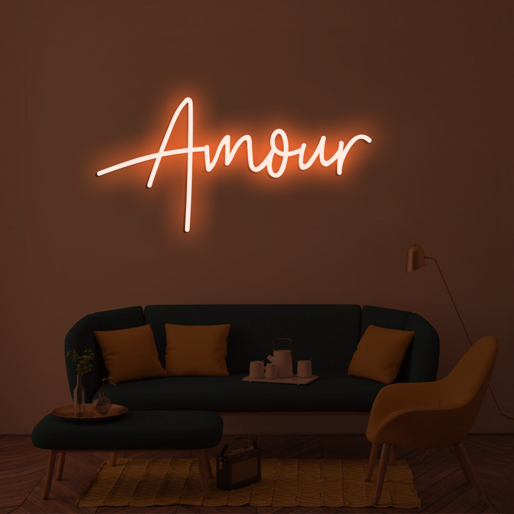Amour Neon Sign - LED Neon Sign For Gifts, Room Decor