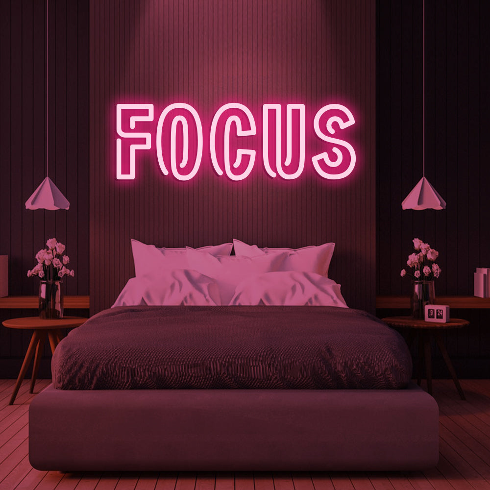 Focus Neon Sign - LED Neon Sign For Gifts, Room Decor
