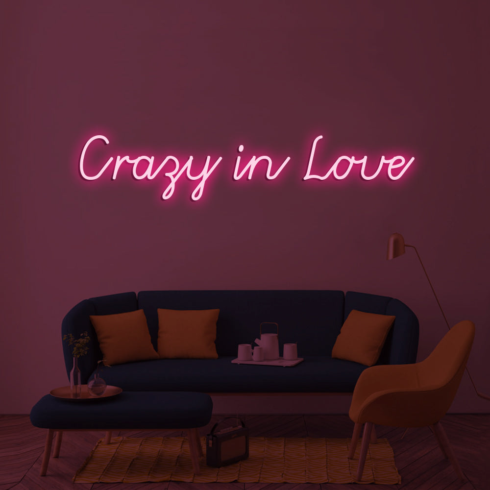 Crazy In LoveNeon Sign - LED Neon Sign For Gifts, Room Decor, Wedding Decor