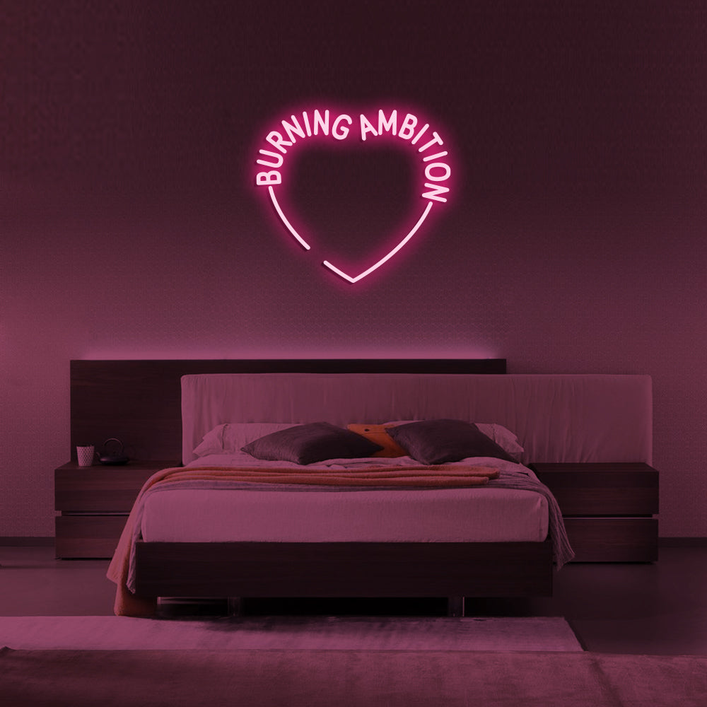 Burning Ambition Neon Sign - LED Neon Sign For Gifts, Room Decor