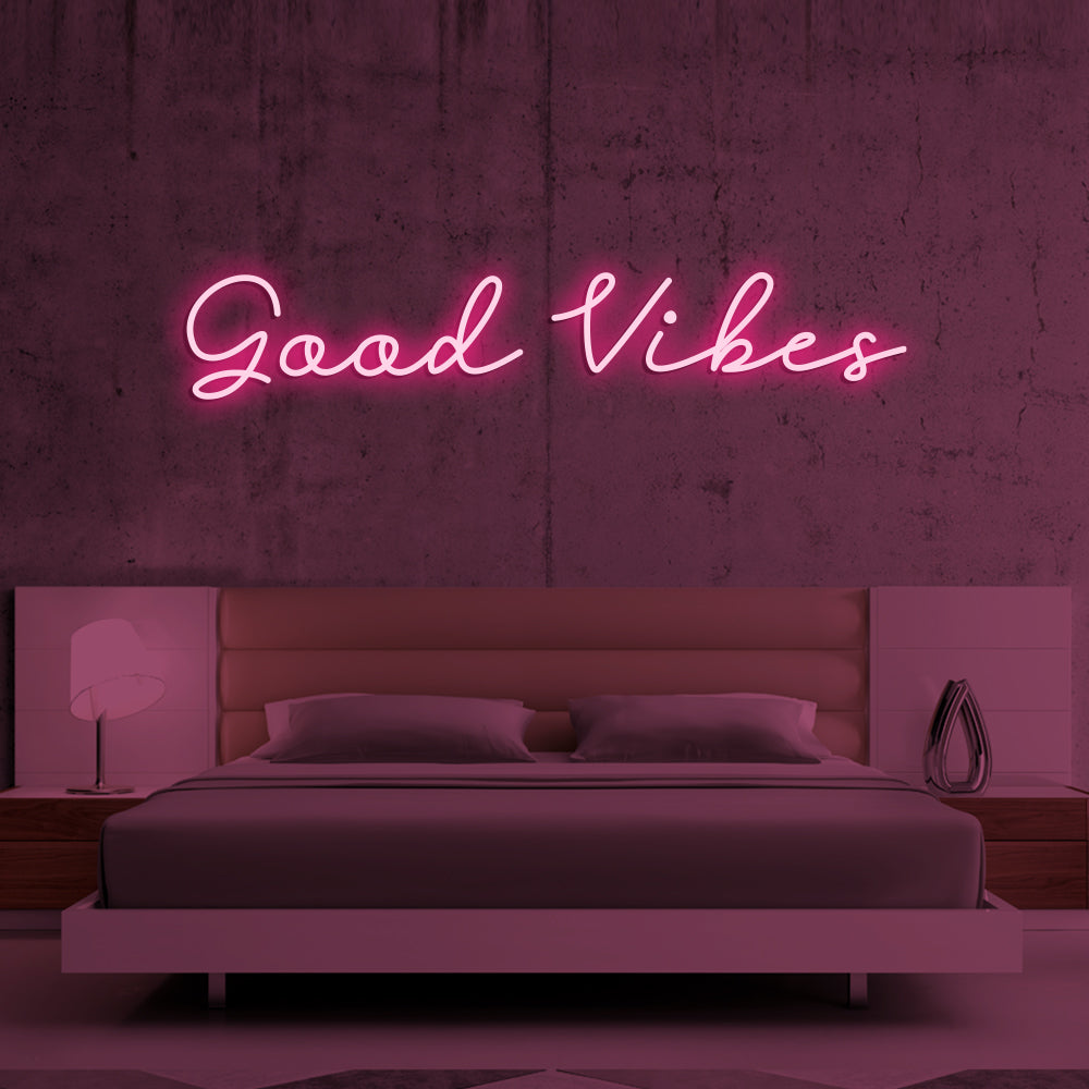 Good Vibes Neon Sign - LED Neon Sign For Gifts, Room Decor