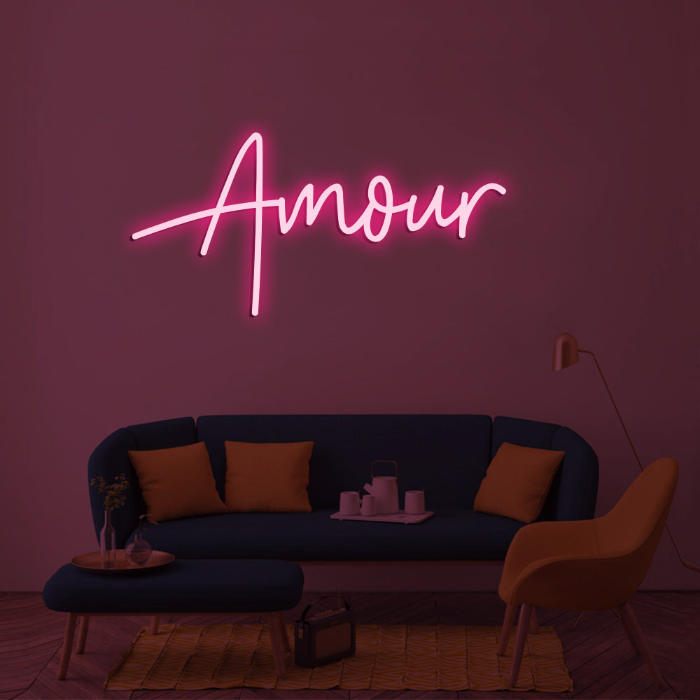 Amour Neon Sign - LED Neon Sign For Gifts, Room Decor