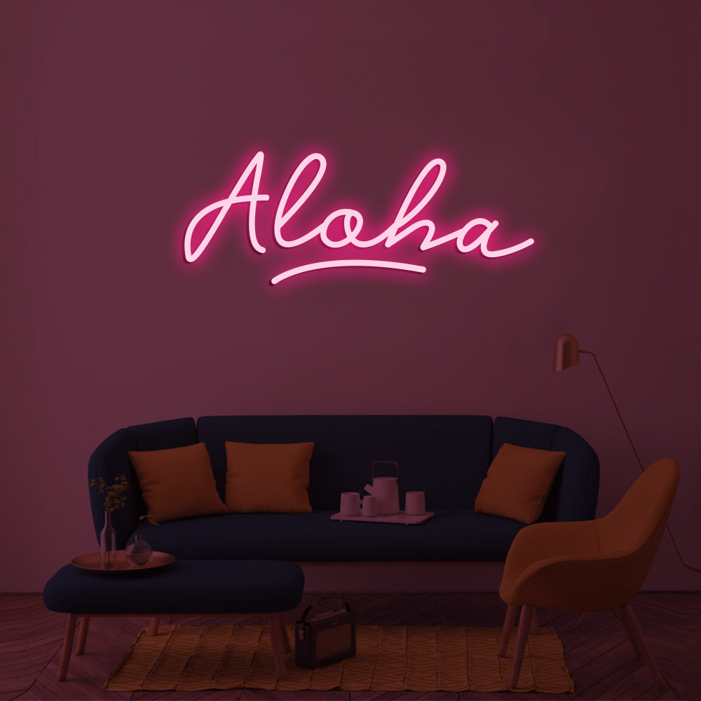 Aloha Neon Sign - LED Neon Sign For Gifts, Room Decor