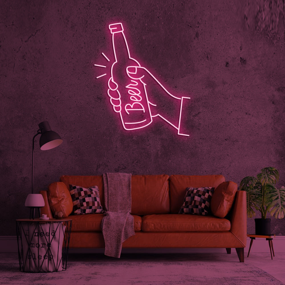 Beer Neon Sign - LED Neon Sign For Gifts, Room Decor