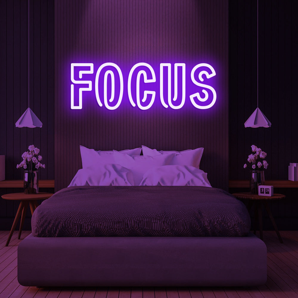 Focus Neon Sign - LED Neon Sign For Gifts, Room Decor