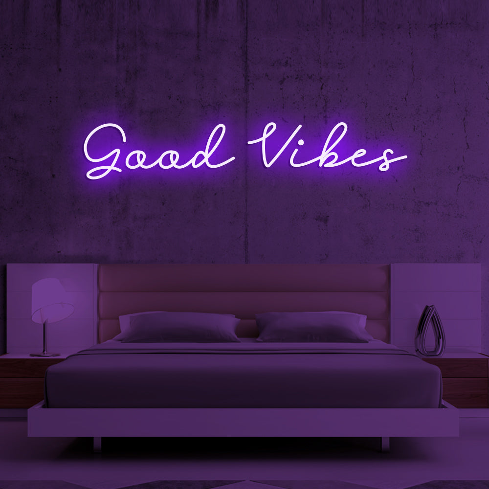 Good Vibes Neon Sign - LED Neon Sign For Gifts, Room Decor