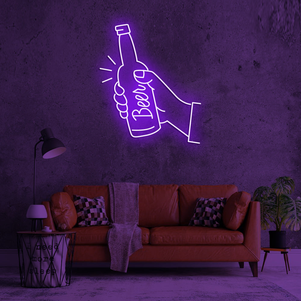 Beer Neon Sign - LED Neon Sign For Gifts, Room Decor