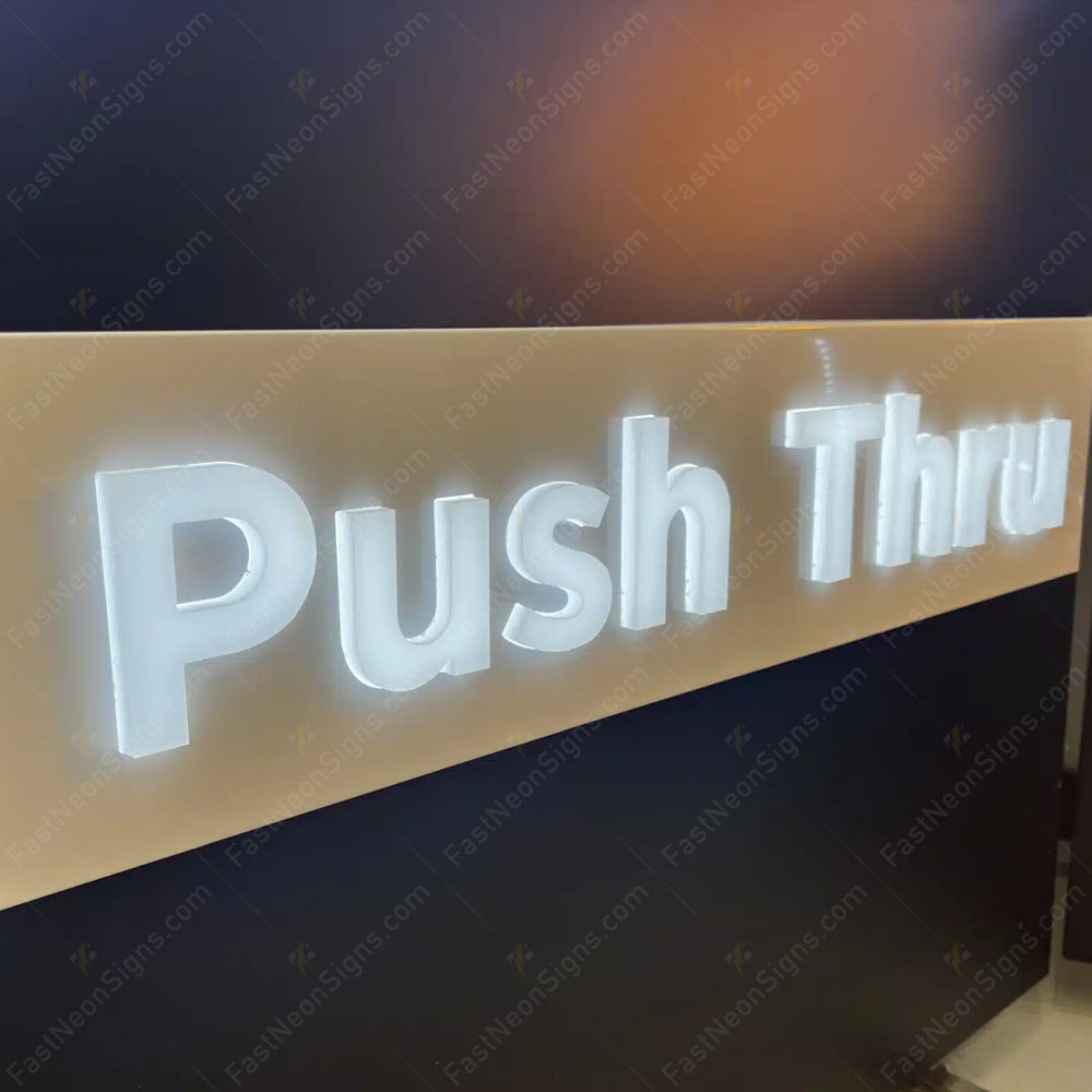 Custom Acrylic Push Through Signs LED push-thru Letters Sign for Business Brand
