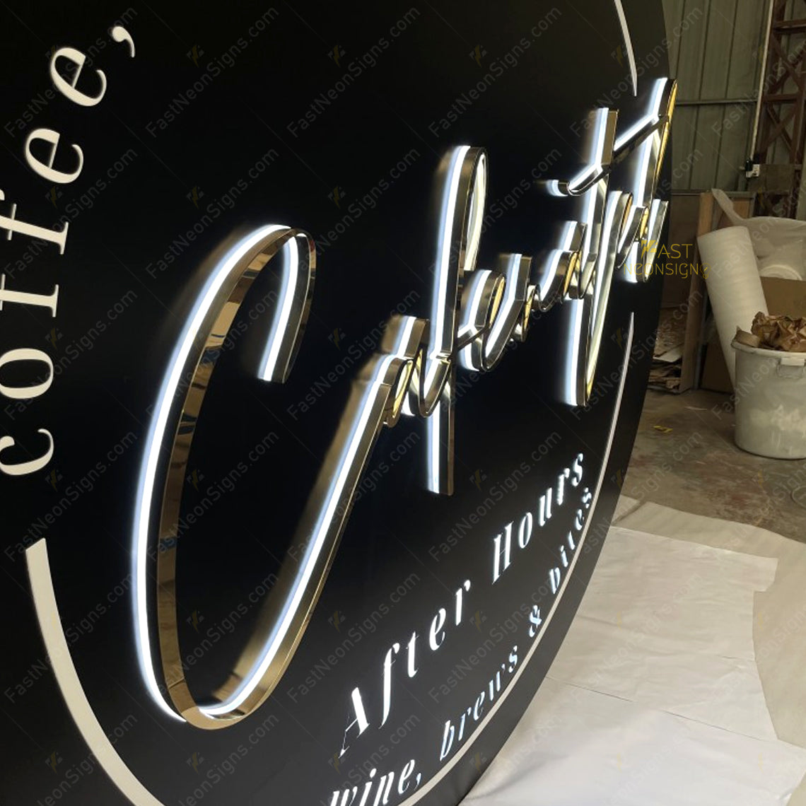 Custom Metal Channel Letter Illuminated Office Sign Exterior Signage Backlit Push Thru Acrylic Led Outdoor Business Sign