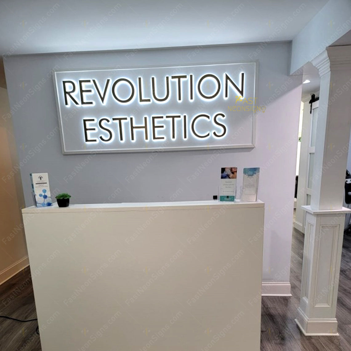 Custom Metal Channel Letter Illuminated Office Sign Exterior Signage Backlit Push Thru Acrylic Led Outdoor Business Sign