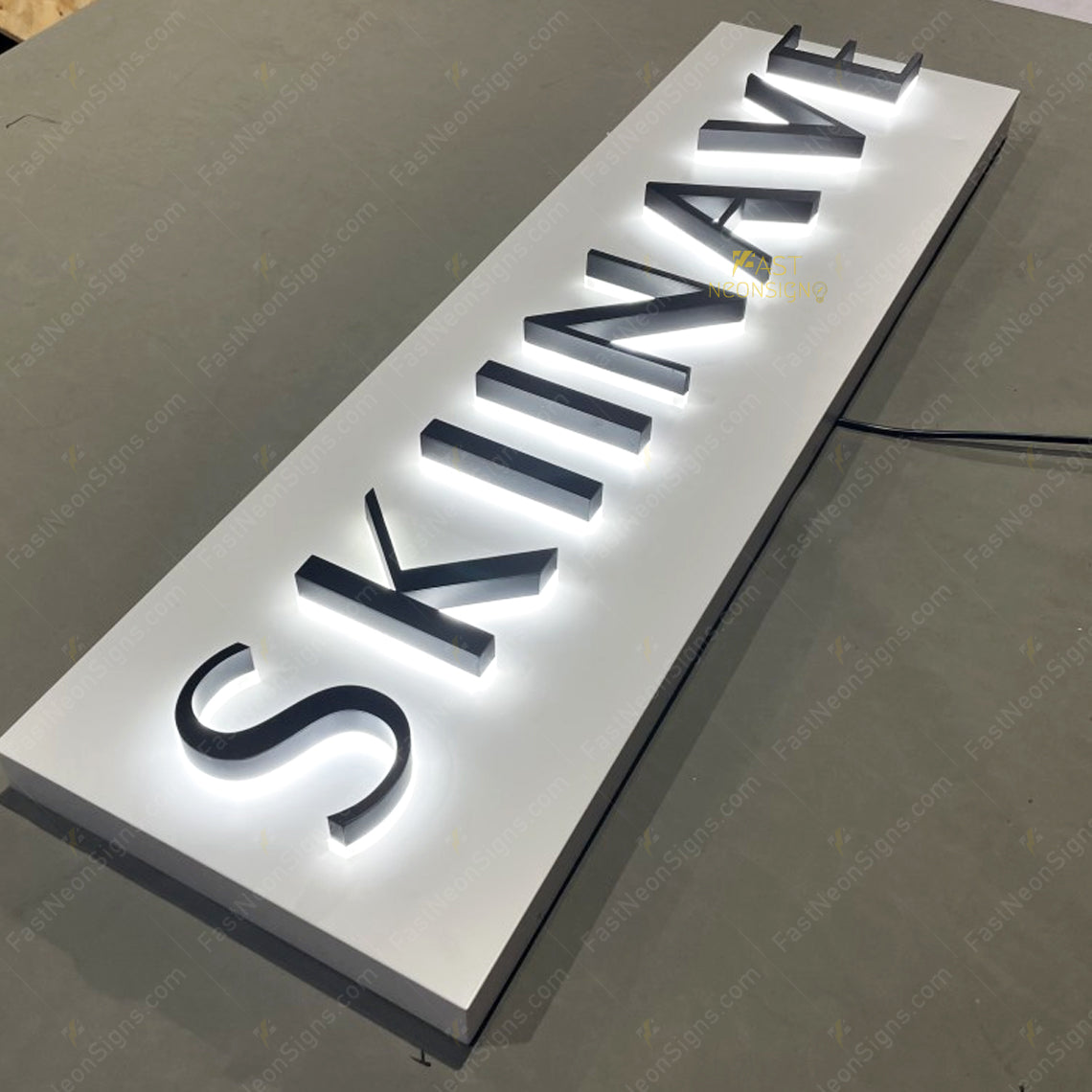Custom Metal Channel Letter Illuminated Office Sign Exterior Signage Backlit Push Thru Acrylic Led Outdoor Business Sign