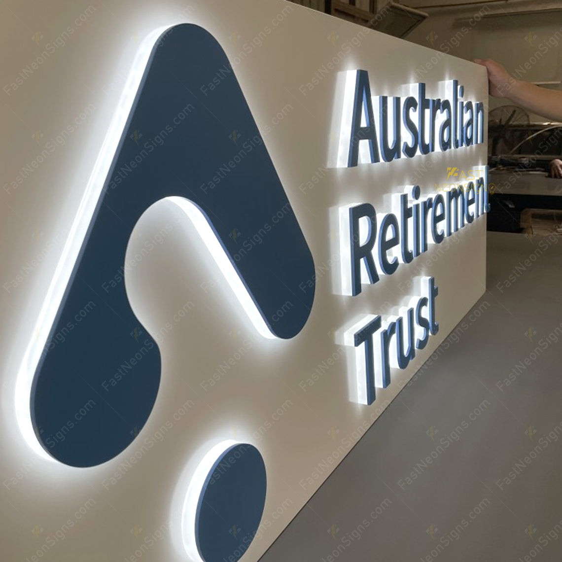 Custom Metal Channel Letter Illuminated Office Sign Exterior Signage Backlit Push Thru Acrylic Led Outdoor Business Sign