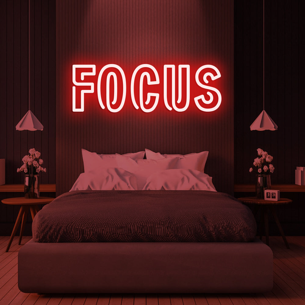 Focus Neon Sign - LED Neon Sign For Gifts, Room Decor